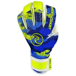 West Coast Helix Defiant Goalie Gloves (Blue/Neon)