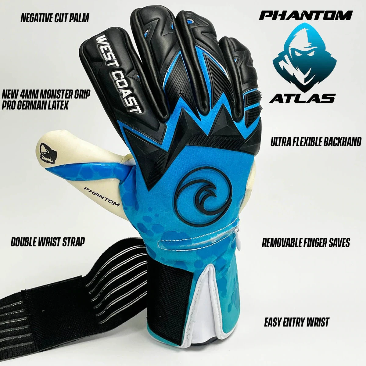 West Coast Phantom Atlas Glove (Blue/Black) 5 West Coast Phantom Atlas Glove (Blue/Black) - Image 3